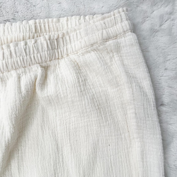 SOFT SURROUNDING Gauzy Wide Leg Cream Ruffle Hem Layered Pants - Picture 3 of 11